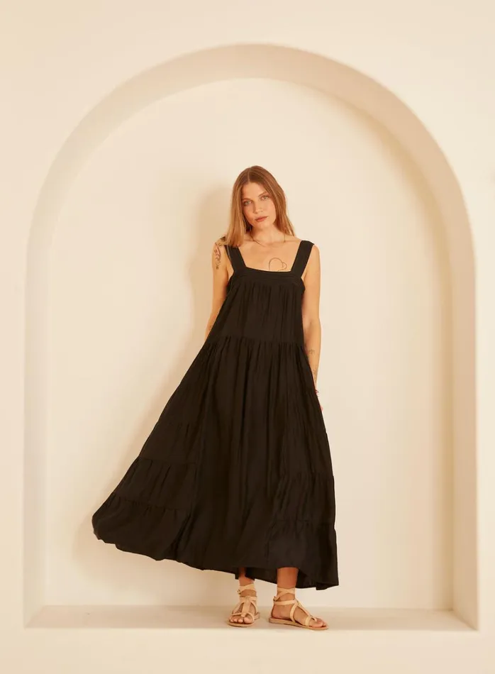 Women Natalie Martin Dresses Jasmine Maxi Black Silk