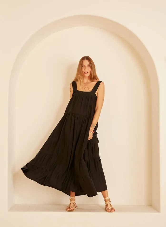 Women Natalie Martin Dresses Jasmine Maxi Black Silk