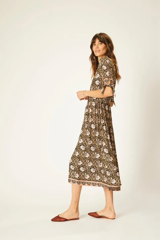 Women Natalie Martin Dresses Layla Dress Vintage Flowers Sepia