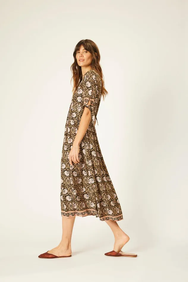 Women Natalie Martin Dresses Layla Dress Vintage Flowers Sepia