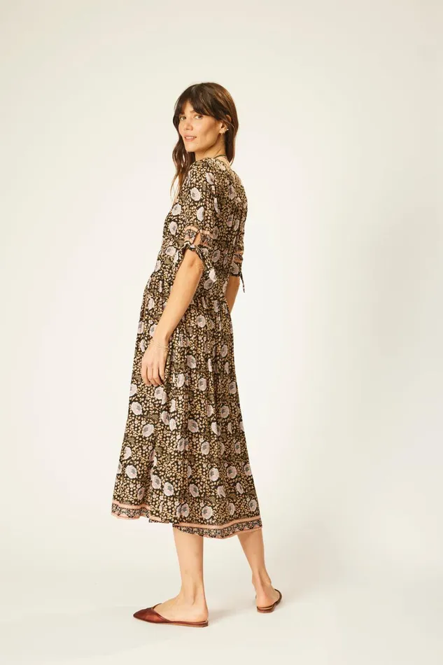 Women Natalie Martin Dresses Layla Dress Vintage Flowers Sepia