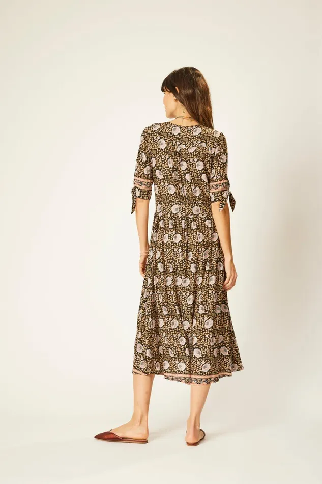Women Natalie Martin Dresses Layla Dress Vintage Flowers Sepia