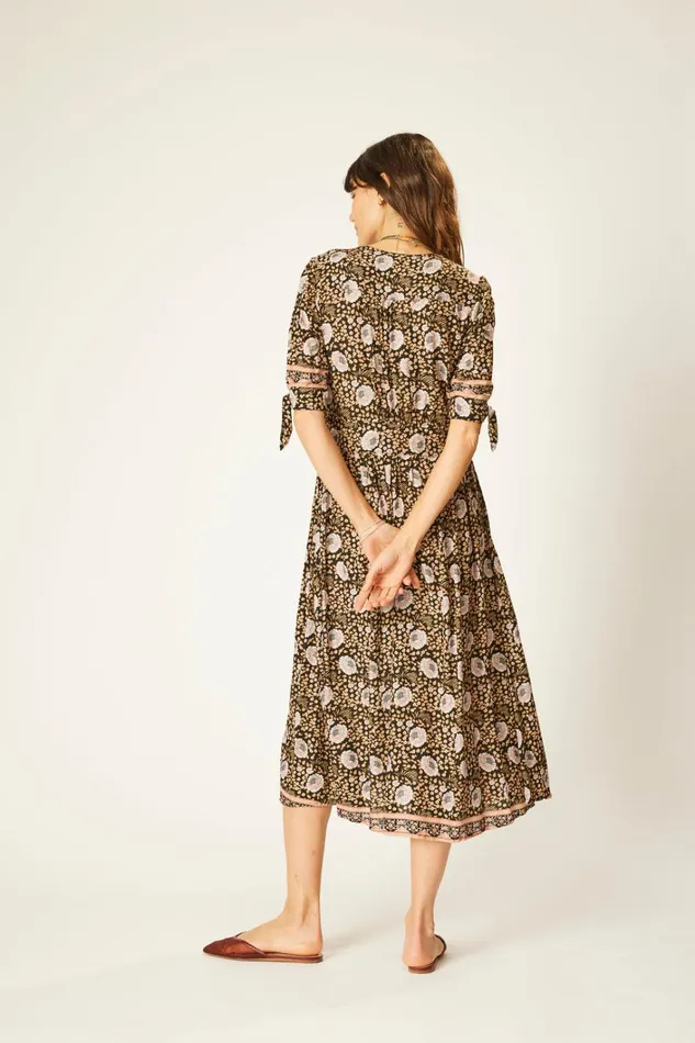 Women Natalie Martin Dresses Layla Dress Vintage Flowers Sepia