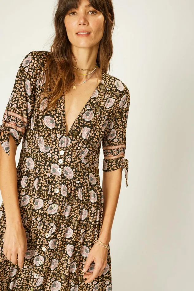 Women Natalie Martin Dresses Layla Dress Vintage Flowers Sepia