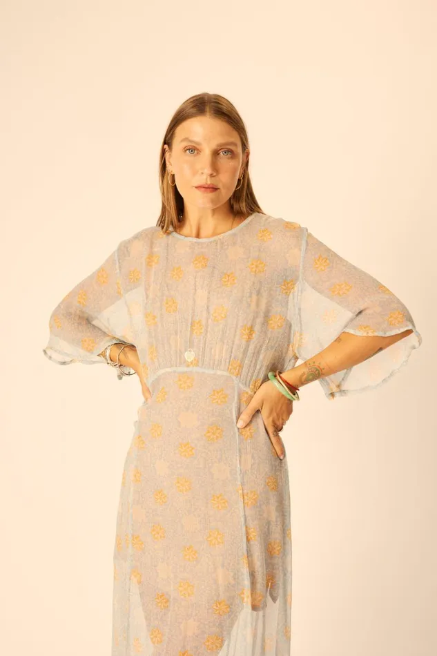 Women Natalie Martin Dresses Lily Dress Snowflake Tangerine