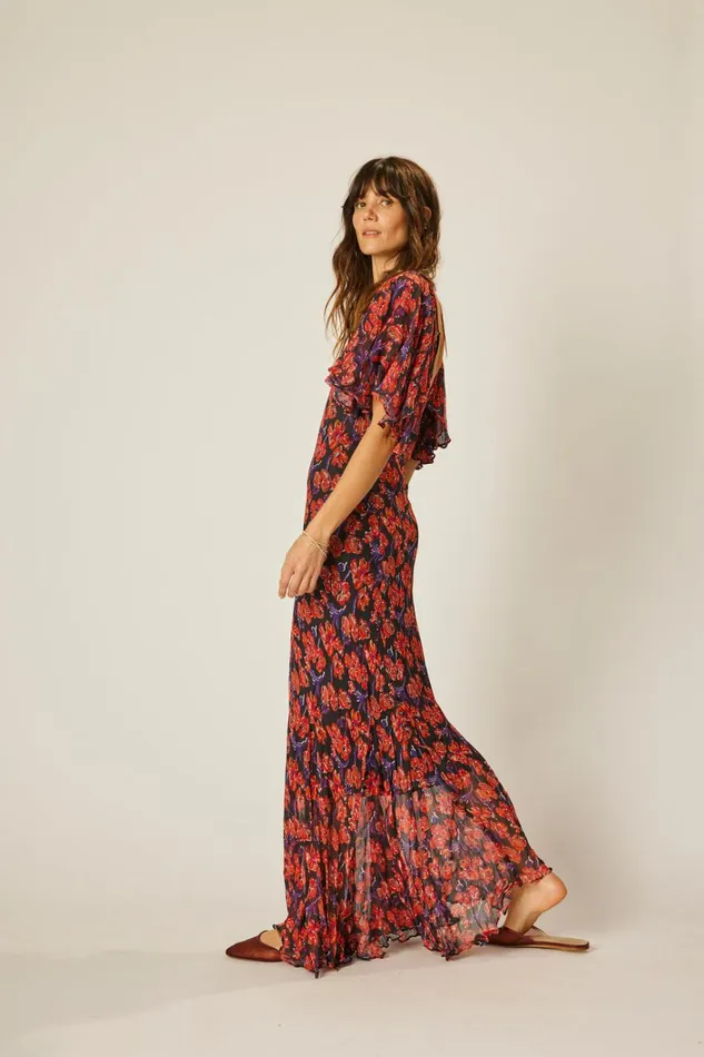 Women Natalie Martin Dresses Ramya Dress Chiffon Watercolor Onyx