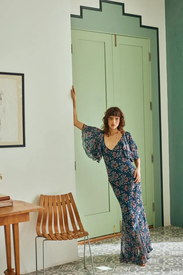 Women Natalie Martin Dresses Ramya Dress Vintage Flowers Indigo