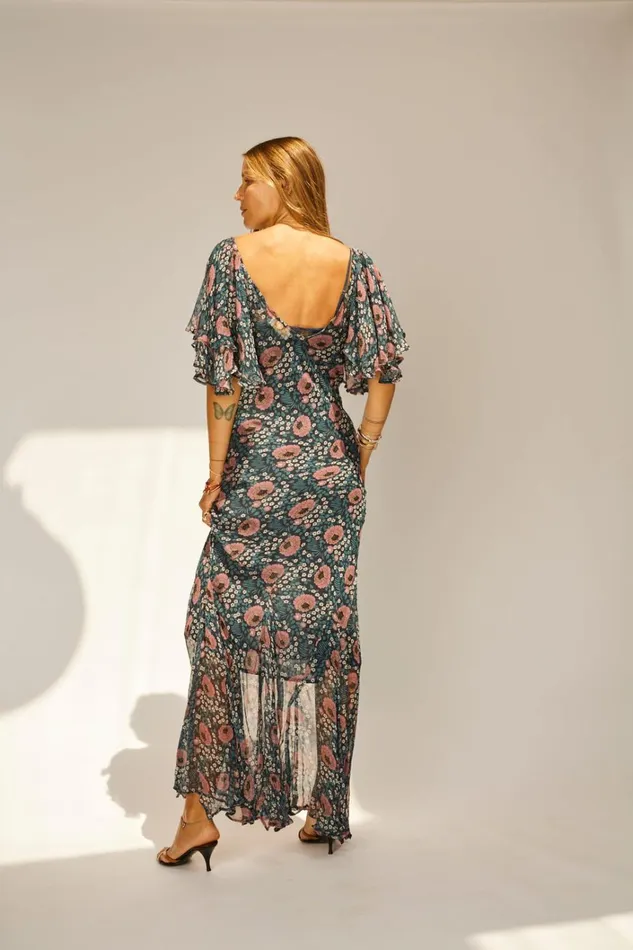 Women Natalie Martin Dresses Ramya Dress Vintage Flowers Indigo