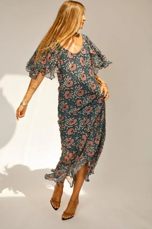 Women Natalie Martin Dresses Ramya Dress Vintage Flowers Indigo