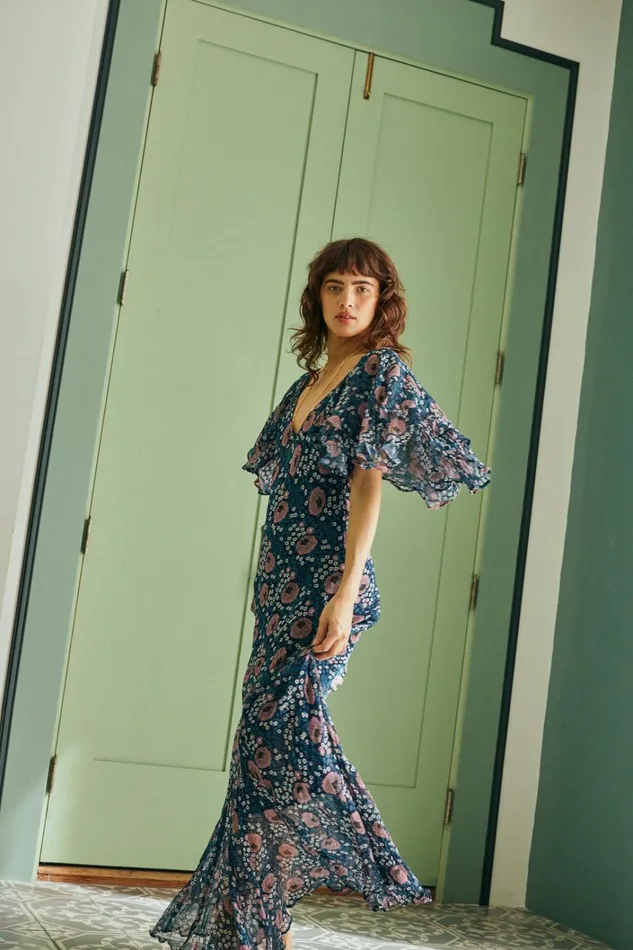 Women Natalie Martin Dresses Ramya Dress Vintage Flowers Indigo
