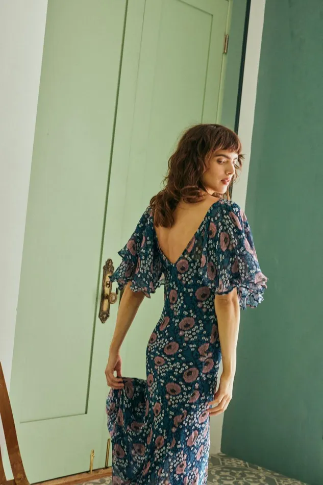 Women Natalie Martin Dresses Ramya Dress Vintage Flowers Indigo