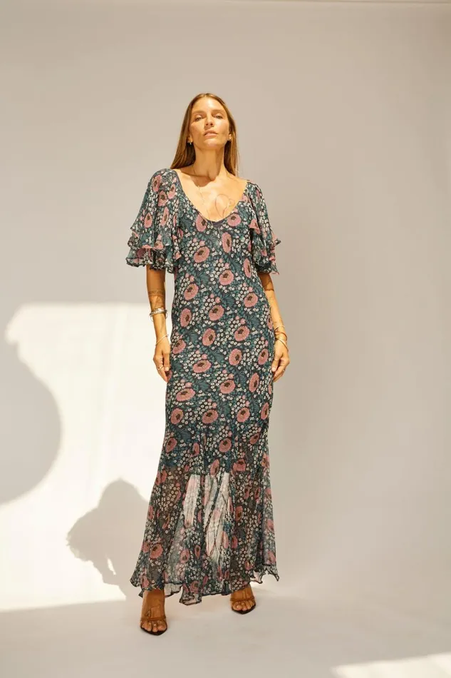 Women Natalie Martin Dresses Ramya Dress Vintage Flowers Indigo