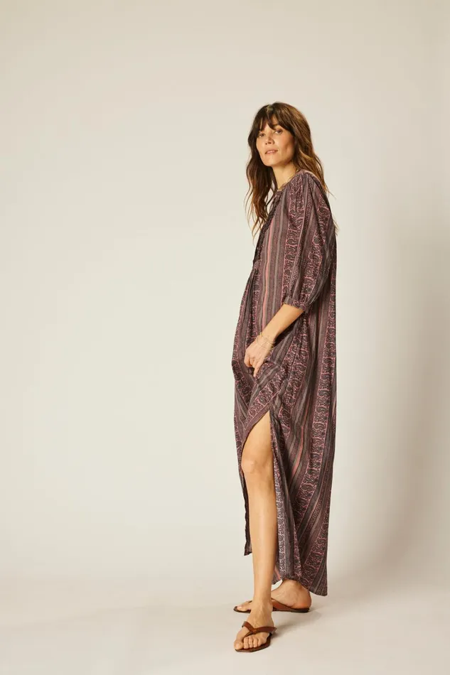 Women Natalie Martin Dresses Sammie Maxi Paisley Stripe Heather