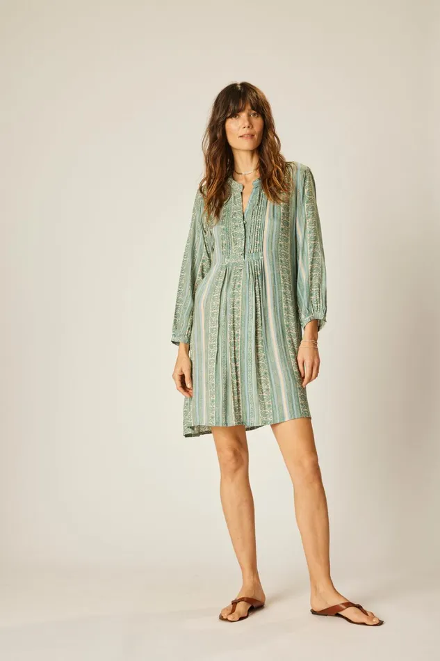 Women Natalie Martin Dresses Sammie Short Dress Paisley Stripe Pool