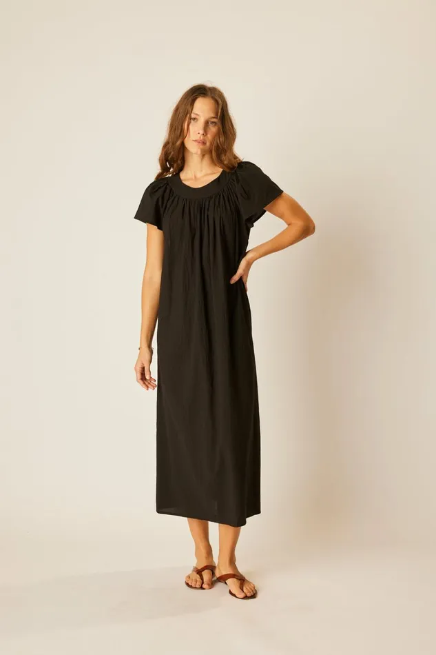 Women Natalie Martin Dresses Sienna Dress Black Flat Cotton