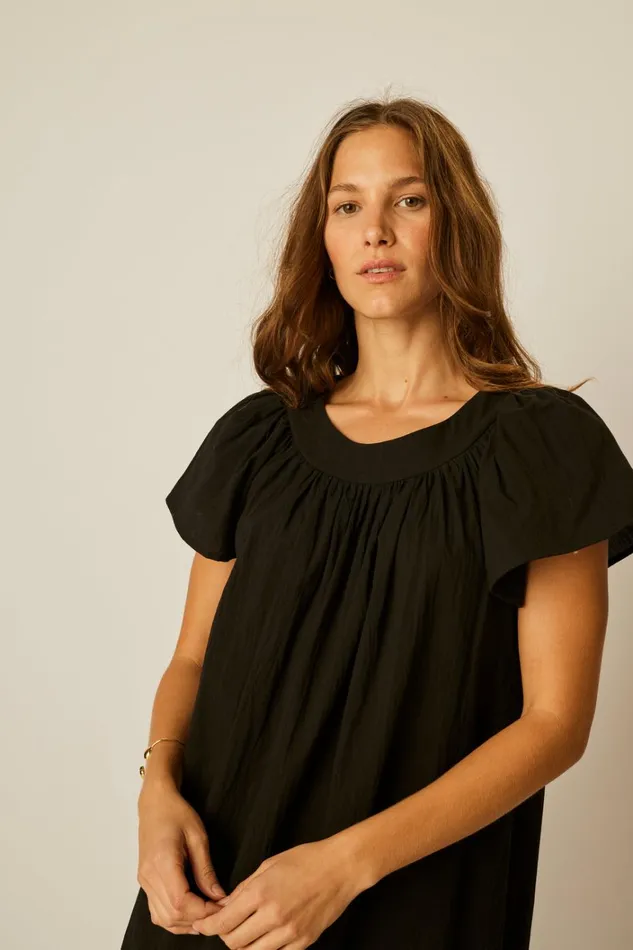 Women Natalie Martin Dresses Sienna Dress Black Flat Cotton