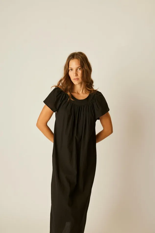 Women Natalie Martin Dresses Sienna Dress Black Flat Cotton