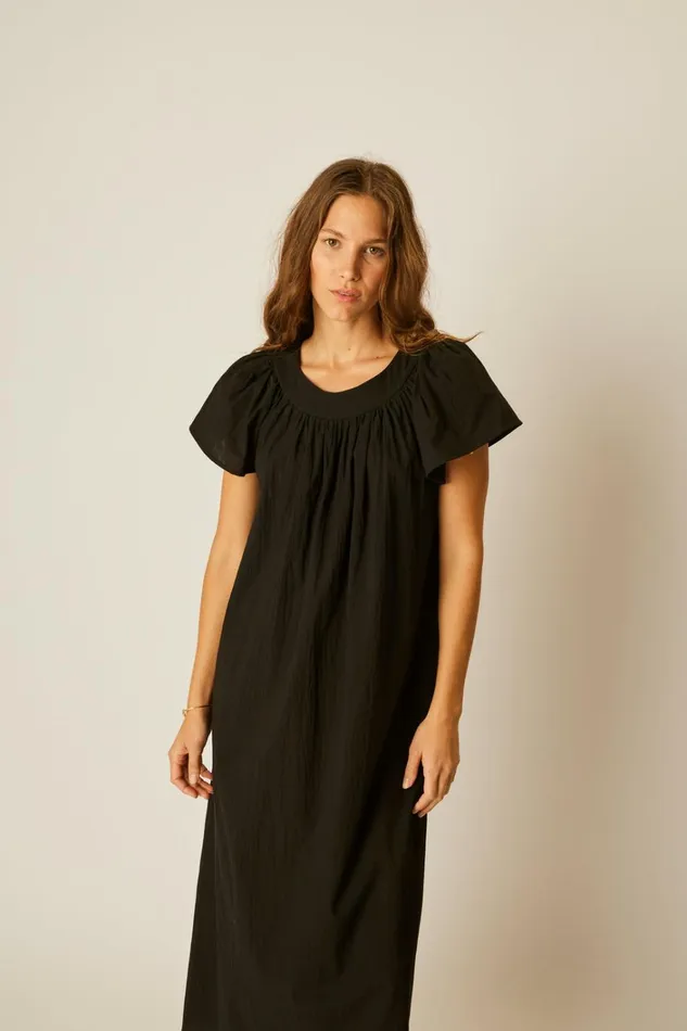 Women Natalie Martin Dresses Sienna Dress Black Flat Cotton