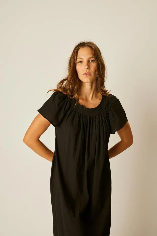 Women Natalie Martin Dresses Sienna Dress Black Flat Cotton