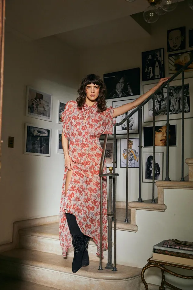 Women Natalie Martin Dresses Tiffany Dress Chiffon Watercolor Dove