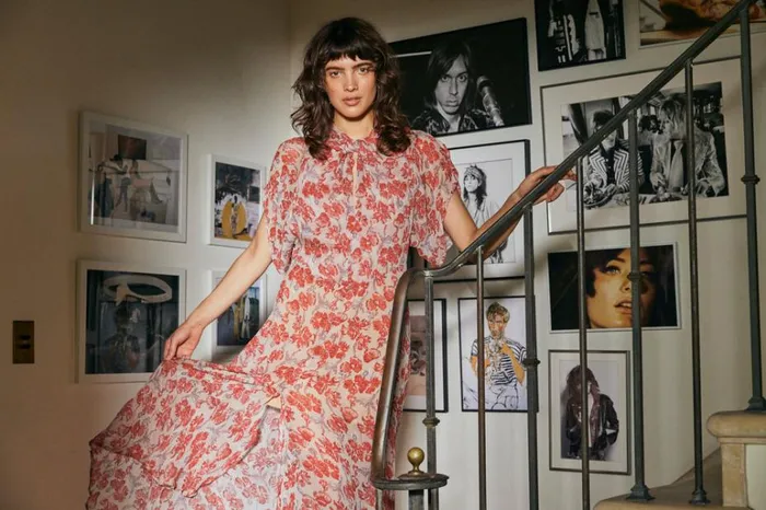Women Natalie Martin Dresses Tiffany Dress Chiffon Watercolor Dove
