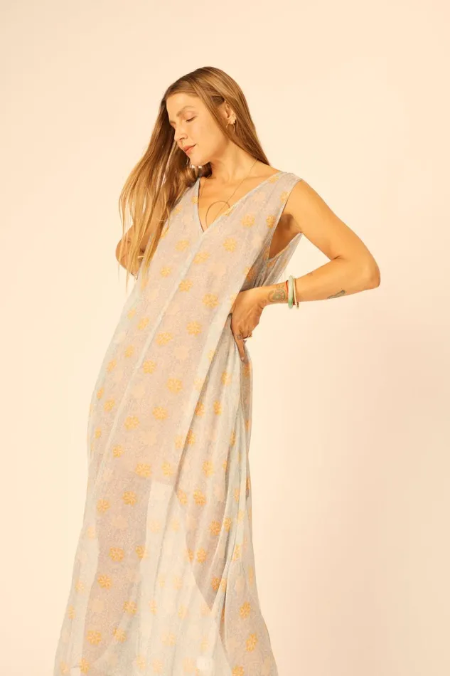 Women Natalie Martin Dresses Tova Maxi Snowflake Tangerine