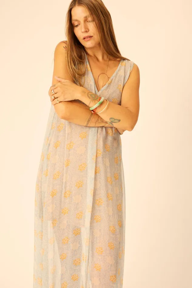 Women Natalie Martin Dresses Tova Maxi Snowflake Tangerine