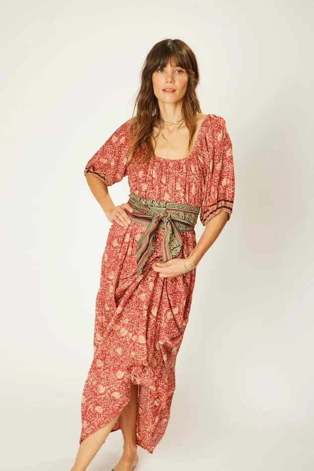Women Natalie Martin Dresses Vivi Dress Water Lily Terracotta