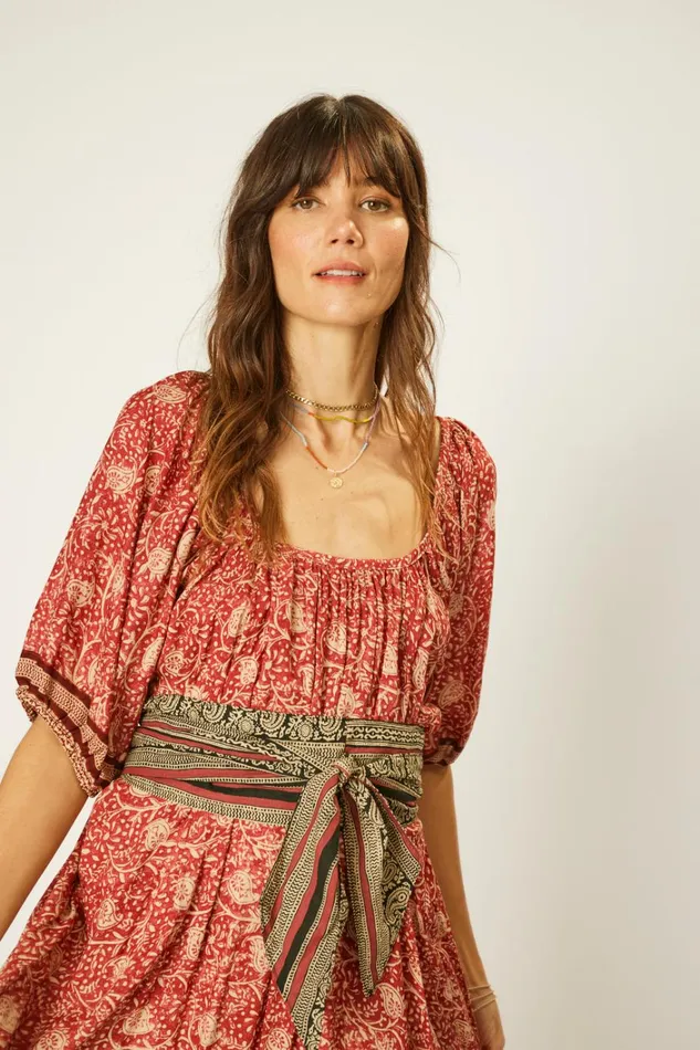 Women Natalie Martin Dresses Vivi Dress Water Lily Terracotta