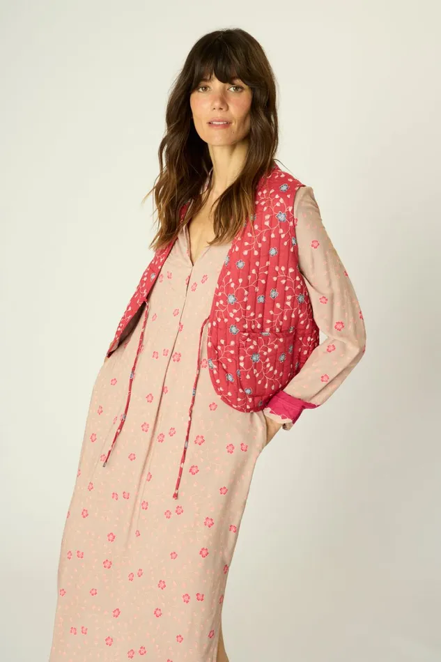 Women Natalie Martin Jackets and Vests Felicity Vest Pinwheel Mink