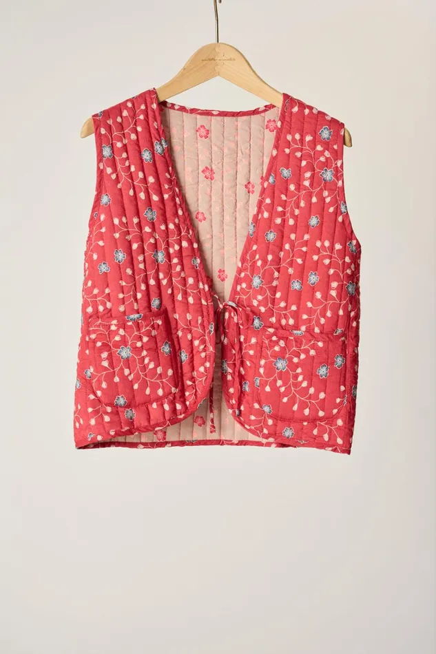 Women Natalie Martin Jackets and Vests Felicity Vest Pinwheel Mink
