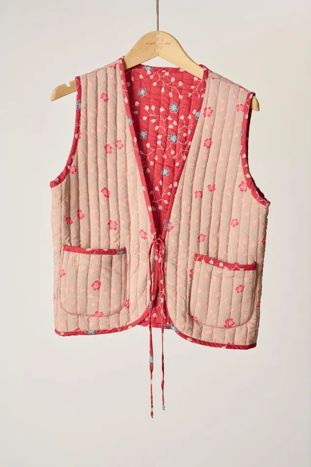 Women Natalie Martin Jackets and Vests Felicity Vest Pinwheel Mink