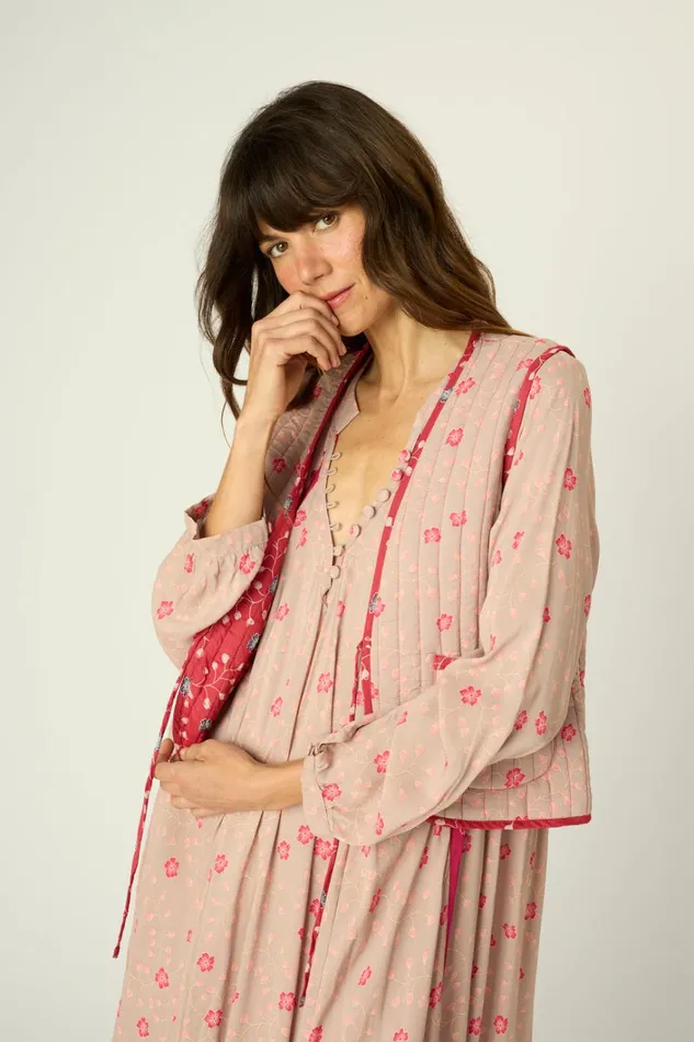 Women Natalie Martin Jackets and Vests Felicity Vest Pinwheel Mink