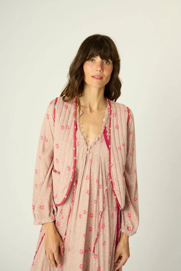 Women Natalie Martin Jackets and Vests Felicity Vest Pinwheel Mink