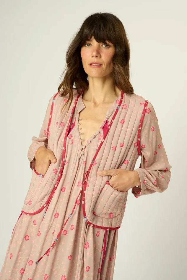 Women Natalie Martin Jackets and Vests Felicity Vest Pinwheel Mink