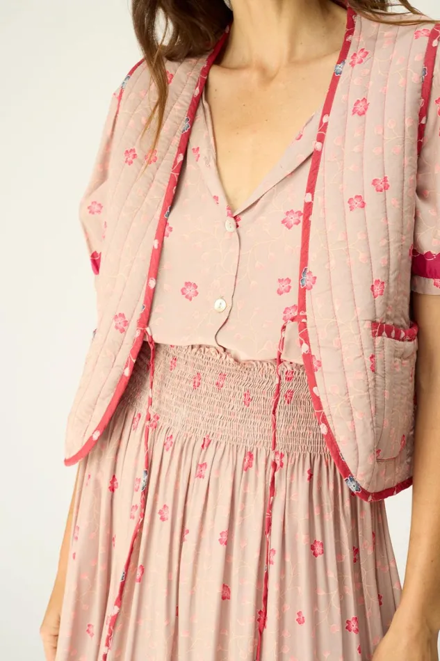 Women Natalie Martin Jackets and Vests Felicity Vest Pinwheel Mink