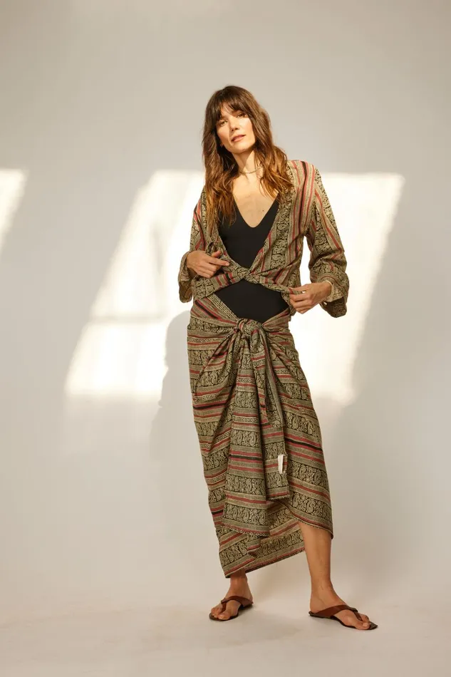 Women Natalie Martin Tops Adriana Top Paisley Stripe Black
