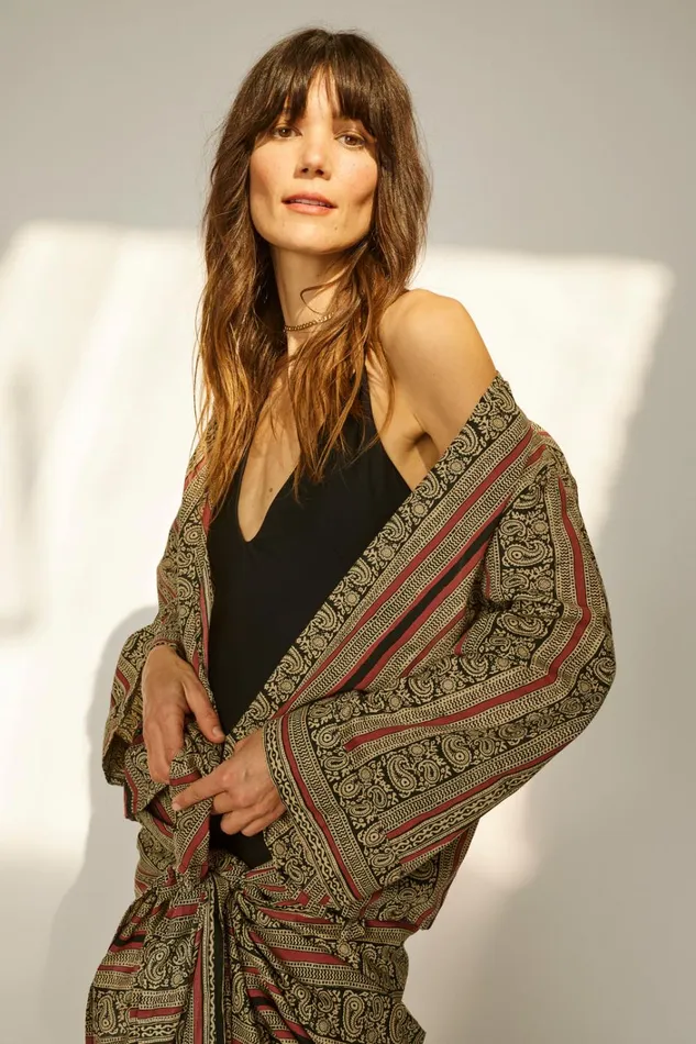 Women Natalie Martin Tops Adriana Top Paisley Stripe Black