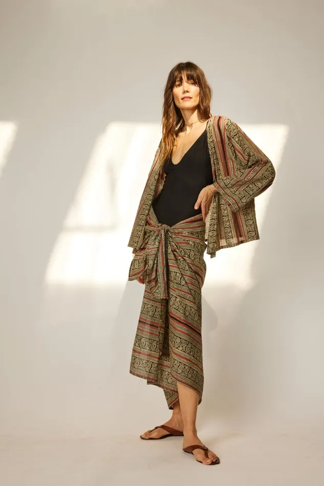 Women Natalie Martin Tops Adriana Top Paisley Stripe Black