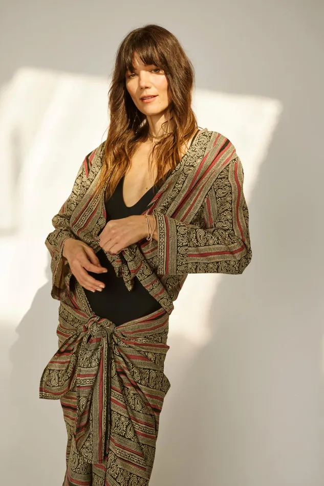 Women Natalie Martin Tops Adriana Top Paisley Stripe Black