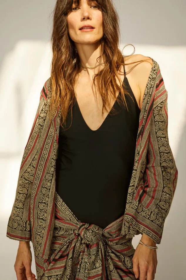 Women Natalie Martin Tops Adriana Top Paisley Stripe Black
