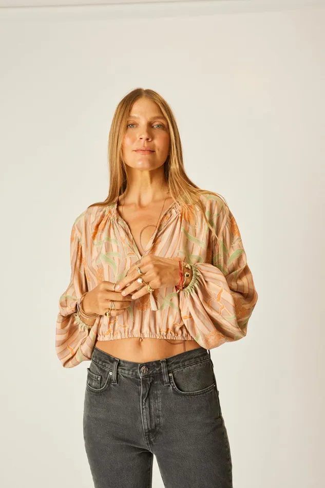 Women Natalie Martin Tops Amelia Top Chamomile Apricot