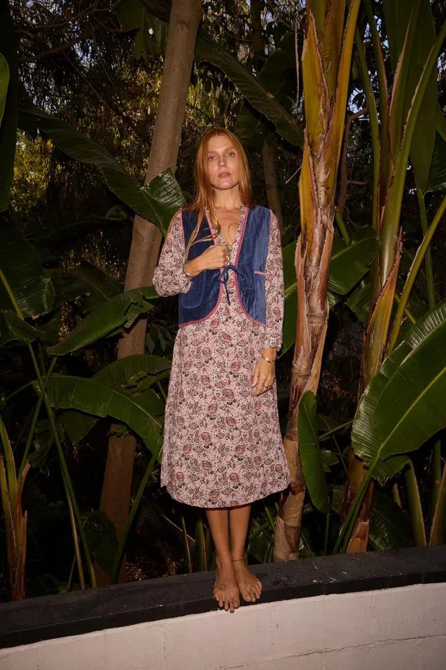 Women Natalie Martin Tops Felicity Vest Cotton Velvet Blush Women Natalie Martin Tops Felicity Vest Cotton Velvet Blush