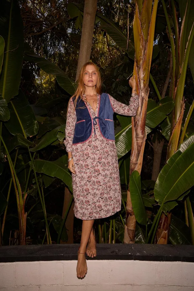 Women Natalie Martin Tops Felicity Vest Cotton Velvet Blush Women Natalie Martin Tops Felicity Vest Cotton Velvet Blush