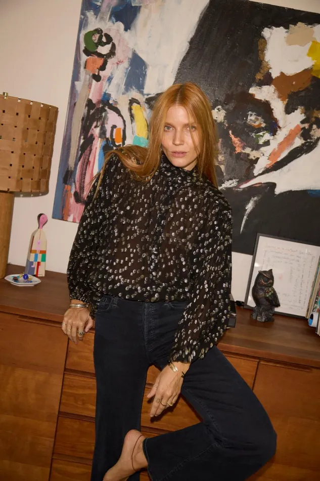 Women Natalie Martin Tops Iris Top Metallic Chiffon