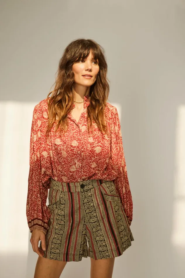 Women Natalie Martin Tops Iris Top Water Lily Terracotta Women Natalie Martin Tops Iris Top Water Lily Terracotta