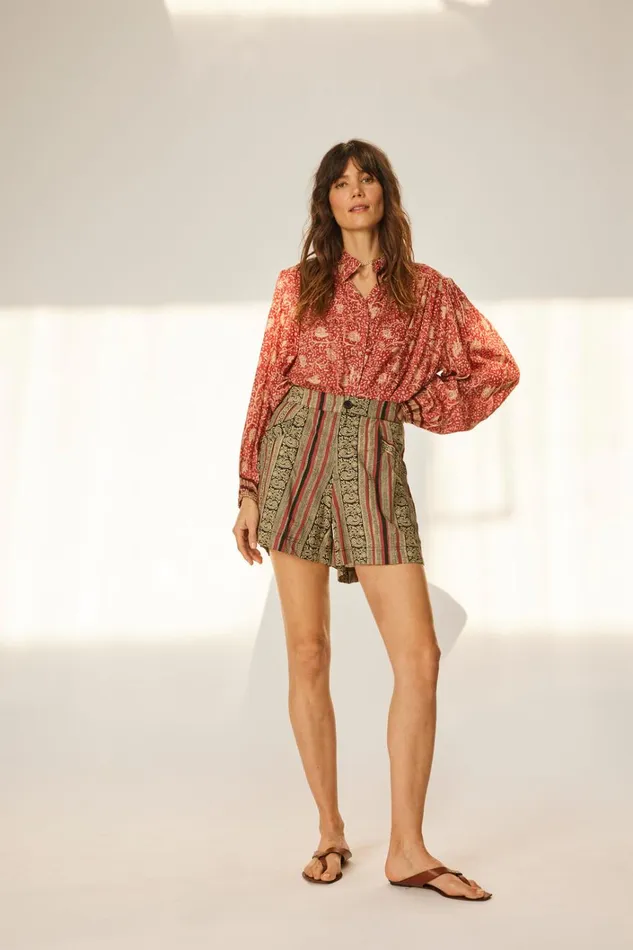 Women Natalie Martin Tops Iris Top Water Lily Terracotta Women Natalie Martin Tops Iris Top Water Lily Terracotta