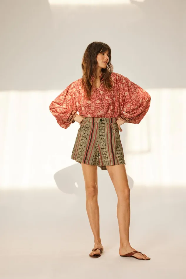 Women Natalie Martin Tops Iris Top Water Lily Terracotta Women Natalie Martin Tops Iris Top Water Lily Terracotta
