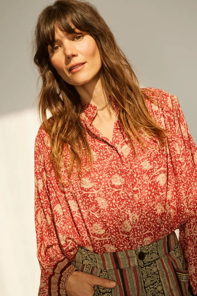 Women Natalie Martin Tops Iris Top Water Lily Terracotta Women Natalie Martin Tops Iris Top Water Lily Terracotta