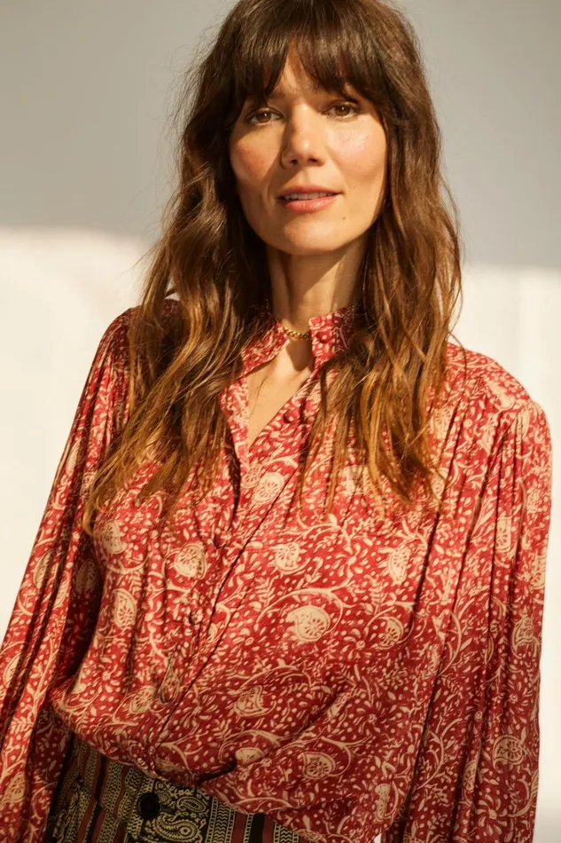 Women Natalie Martin Tops Iris Top Water Lily Terracotta Women Natalie Martin Tops Iris Top Water Lily Terracotta